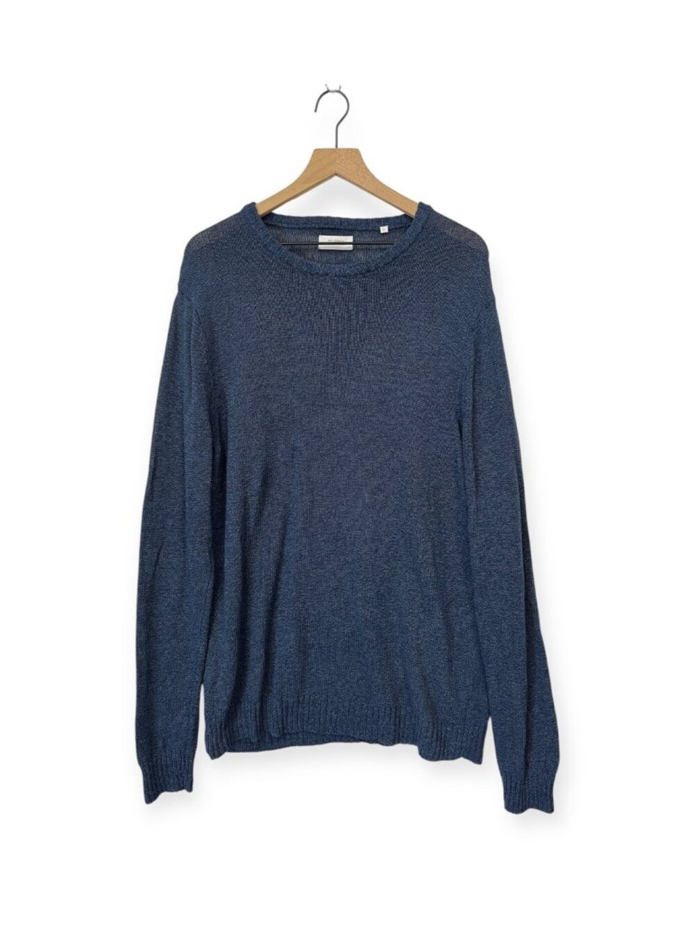 Saturdays Surf NYC Blue Knit Sweater Size L Large Semi Sheer
